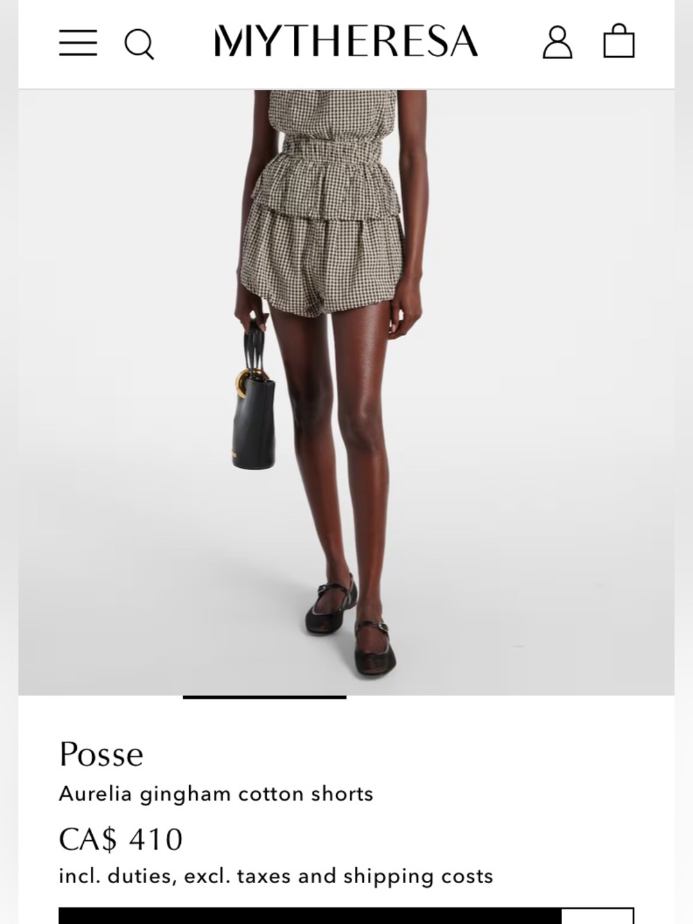 Posse (XS) Blue and White Gingham Shorts
